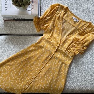 BB Dakota Mustard Floral Dress